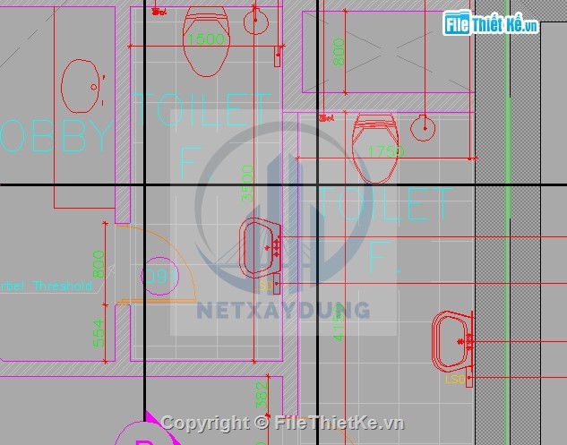 Bản vẽ file cad phòng tắm - Ảnh 2